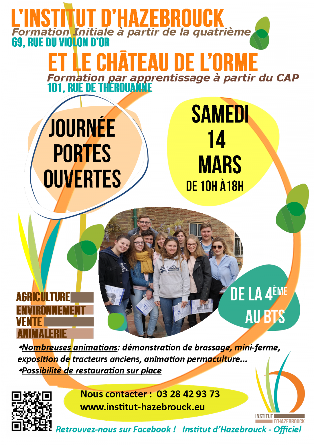 AFFICHE PORTES OUVERTES 14 MARS 2020 Institut Hazebrouck