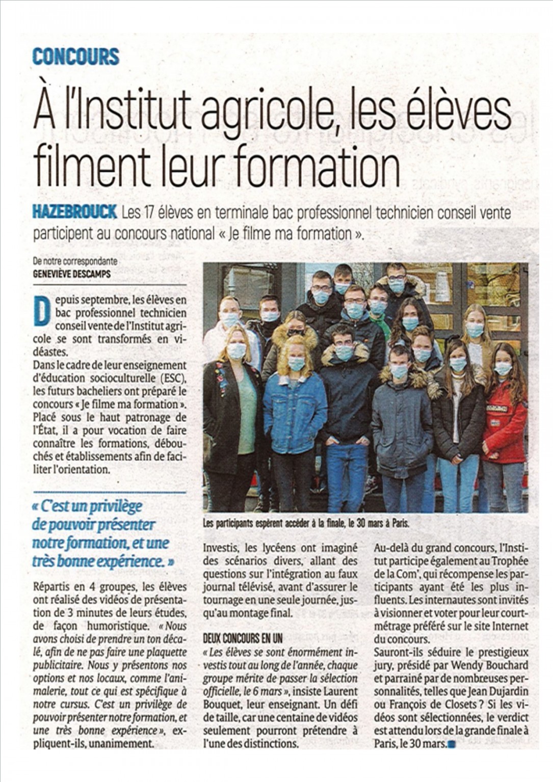 JE FILME MA FORMATION